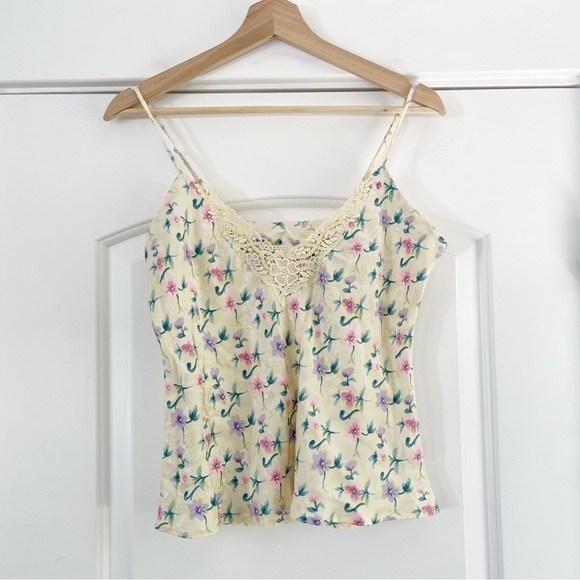Vintage 100% Silk Floral Intimates Tank - 6 - Picture 1 of 4